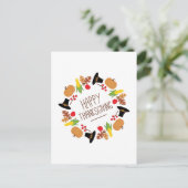 Happy Thanksgiving Wreath Feestdagenkaart (Staand voorkant)