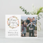 Happy Thanksgiving Wreath Photo Holiday Moving Aankondiging (Staand voorkant)