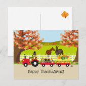 Happy Thanksgiving Yellow Labrador Tractor Briefkaart (Voorkant / Achterkant)