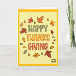 Happy Thanksgiving - Yellow Theme Kaart