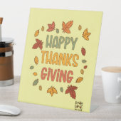 Happy Thanksgiving - Yellow Theme Reclamebord Met Voetstuk (Insitu)