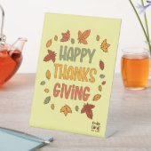 happy Thanksgiving - Yellow Theme Reclamebord Met Voetstuk (Insitu)