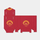 Happy Thanksgiving Yellows Red Add Name & Year Bedankdoosjes (Uitgevouwen)