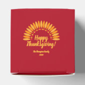 Happy Thanksgiving Yellows Red Add Name & Year Bedankdoosjes (Bovenkant)