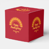 Happy Thanksgiving Yellows Red Add Name & Year Bedankdoosjes (Achterkant)