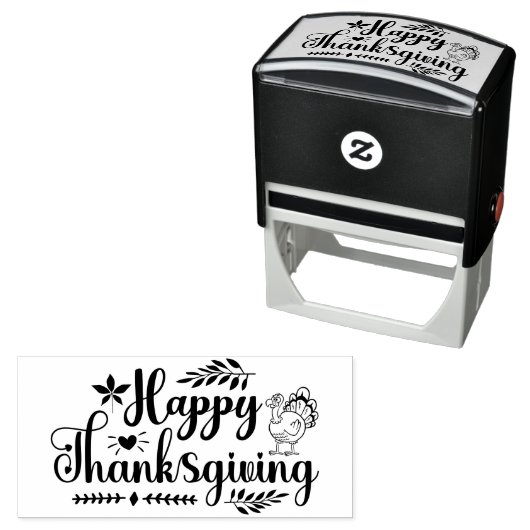 Happy Thanksgiving Zelfinktende Stempel (In situ)