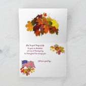 Happy Thanksgiving Zuster Thanksgiving Feestdagen Kaart (Binnen)