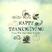 Happy Thanksgiving zwart aangepaste naam decor Raamsticker (Vel 3)