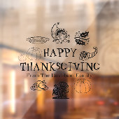 Happy Thanksgiving zwart aangepaste naam decor Raamsticker (Vel 2)