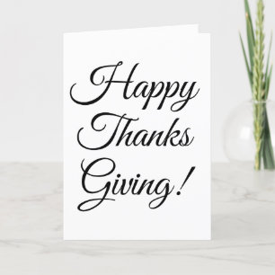 Happy Thanksgiving zwarte aangepaste script elegan Feestdagen Kaart