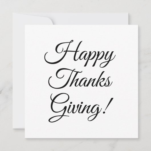 Happy Thanksgiving zwarte aangepaste script elegan Feestdagenkaart (Voorkant)