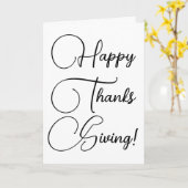 Happy Thanksgiving zwarte aangepaste script elegan Kaart (Gele Bloem)