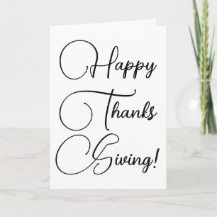 Happy Thanksgiving zwarte aangepaste script elegan Kaart