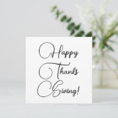 Happy Thanksgiving zwarte elegant aangepast script Kaart (Staand voorkant)