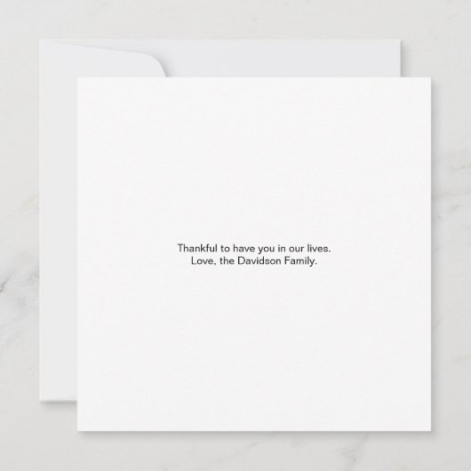 Happy Thanksgiving zwarte elegant aangepast script Kaart (Achterkant)