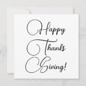 Happy Thanksgiving zwarte elegant aangepast script Kaart (Voorkant)