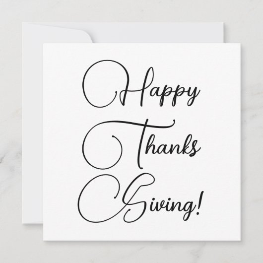 Happy Thanksgiving zwarte elegant aangepast script Kaart (Voorkant)