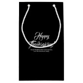 Happy Thanksgiving zwarte elegant aangepast script Klein Cadeauzakje (Achterkant)