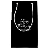 Happy Thanksgiving zwarte elegant aangepast script Klein Cadeauzakje (Voorkant)