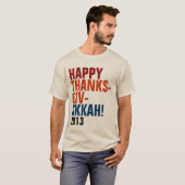 Happy Thanksgivukkah 2013 gebold text T-shirt (Voorkant volledig)