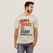 Happy Thanksgivukkah 2013 gebold text T-shirt (Voorkant volledig)
