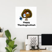 Happy Thanksgivukkah Jewish Turkey Poster (Thuiskantoor)