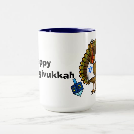 Happy Thanksgivukkah Joodse Turkse Mok (Midden)