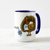 Happy Thanksgivukkah Joodse Turkse Mok (Voorkant rechts)