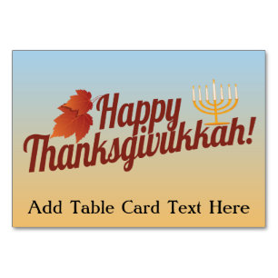 Happy Thanksgivukkah Menorah/Leaf Kaart