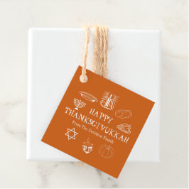 Happy Thanksgivukkah oranje Thanksgiving Hanukkah Bedankjes Labels