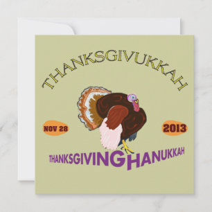 Happy Thanksgivukkah, Thanksgiving en Hanukkah Kaart