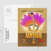 Happy Thanksgivukkah Turkije Briefkaart (Voorkant / Achterkant)