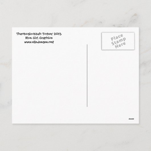 Happy Thanksgivukkah Turkije Briefkaart (Achterkant)