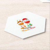 Happy Thanksmas Wine Thanksgiving Christmas Long S Kartonnen Onderzetters (Schuin)