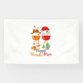 Happy Thanksmas Wine Thanksgiving Christmas Long S Spandoek (Horizontaal)