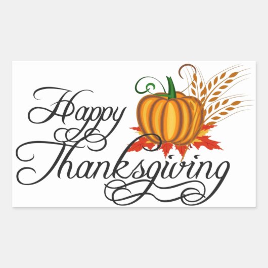 Happy Thanskiving - Rechthoekige Sticker (Voorkant)