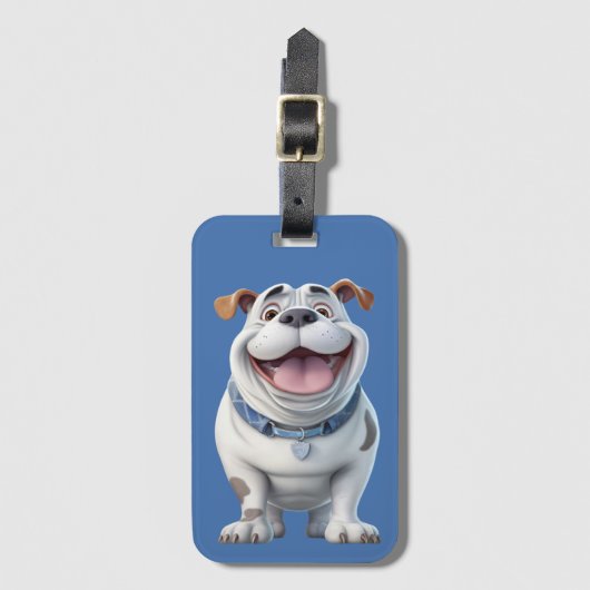 Happy the Bulldog Bagagelabel (Voorkant (verticaal))