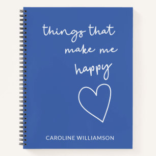 Happy Things Gepersonaliseerde Blue Dankbaarheidsj Notitieboek
