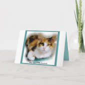 Happy Third Birthday Calico Cat Kaart (Achterkant)