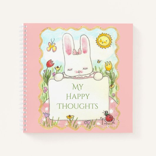 Happy Thoughts Bunny Spiral Notitieboek (Voorkant)