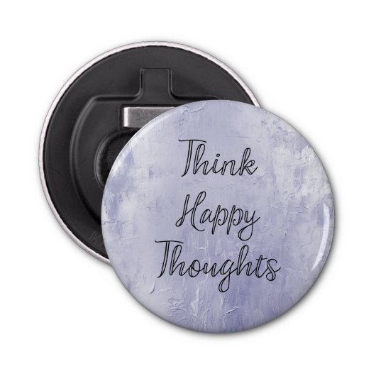 Happy Thoughts Dusty Lavender Paarse Button Flesopener (Voorkant)