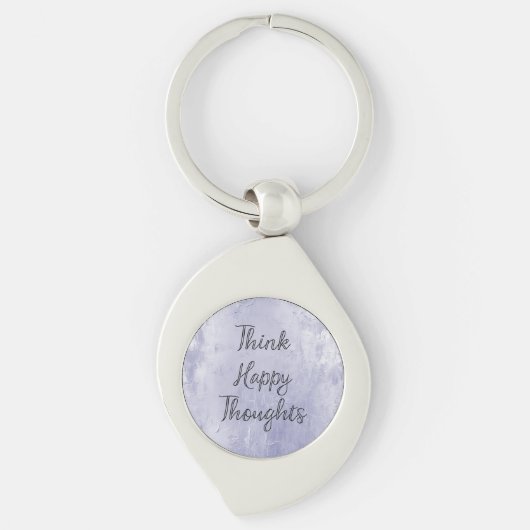 Happy Thoughts Dusty Lavender Paarse Sleutelhanger (Voorkant)