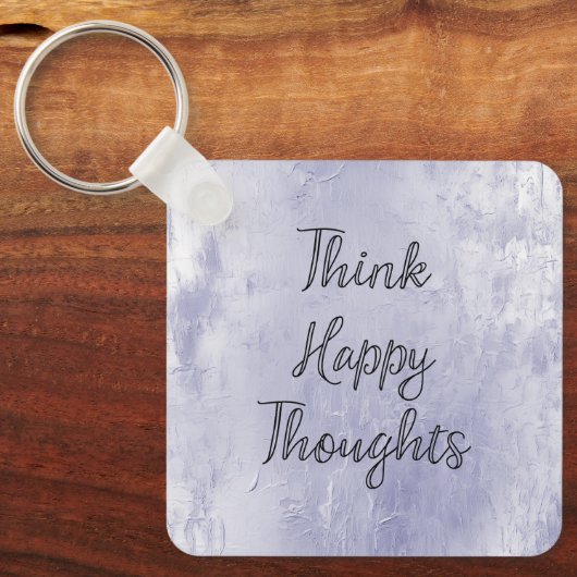 Happy Thoughts Dusty Lavender Paarse Sleutelhanger (Voorkant)