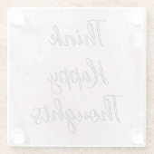 Happy Thoughts Dusty Roos Blush Pink Glazen Onderzetter (Achterkant)