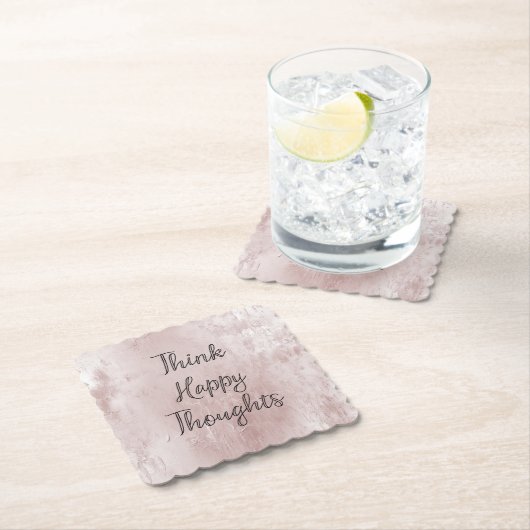 Happy Thoughts Dusty Roos Blush Pink Kartonnen Onderzetters (Insitu)