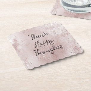 Happy Thoughts Dusty Roos Blush Pink Kartonnen Onderzetters
