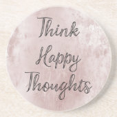 Happy Thoughts Dusty Roos Blush Pink Zandsteen Onderzetter (Voorkant)