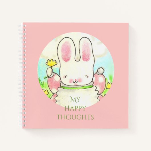 Happy Thoughts Rabbit Spiral Notitieboek (Voorkant)