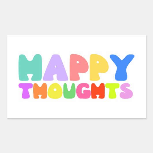 Happy Thoughts Rechthoekige Sticker (Voorkant)