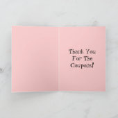 Happy Thrifty Lady Money in Hand Savings Gifts Bedankkaart (Binnen)